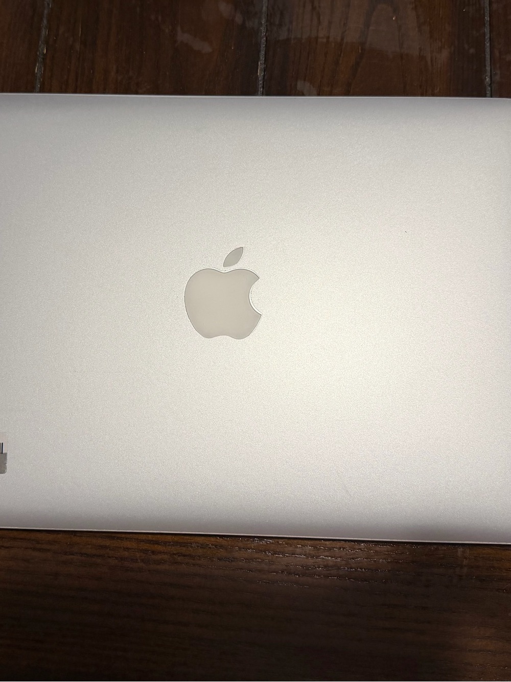 Apple Silver MacBook Top-View with Apple Logo
